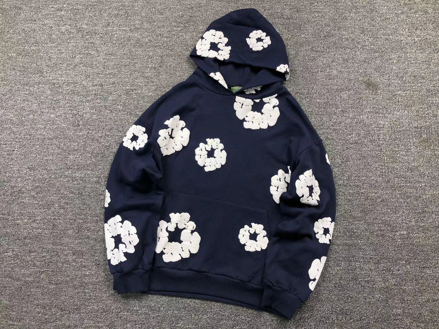 DENIM TEARS CLASSIC HOODIE DARK-BLUE/WHITE