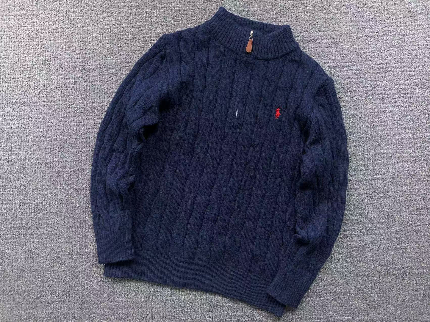 RALPH LAUREN QUARTER ZIP SWEATER BLACK