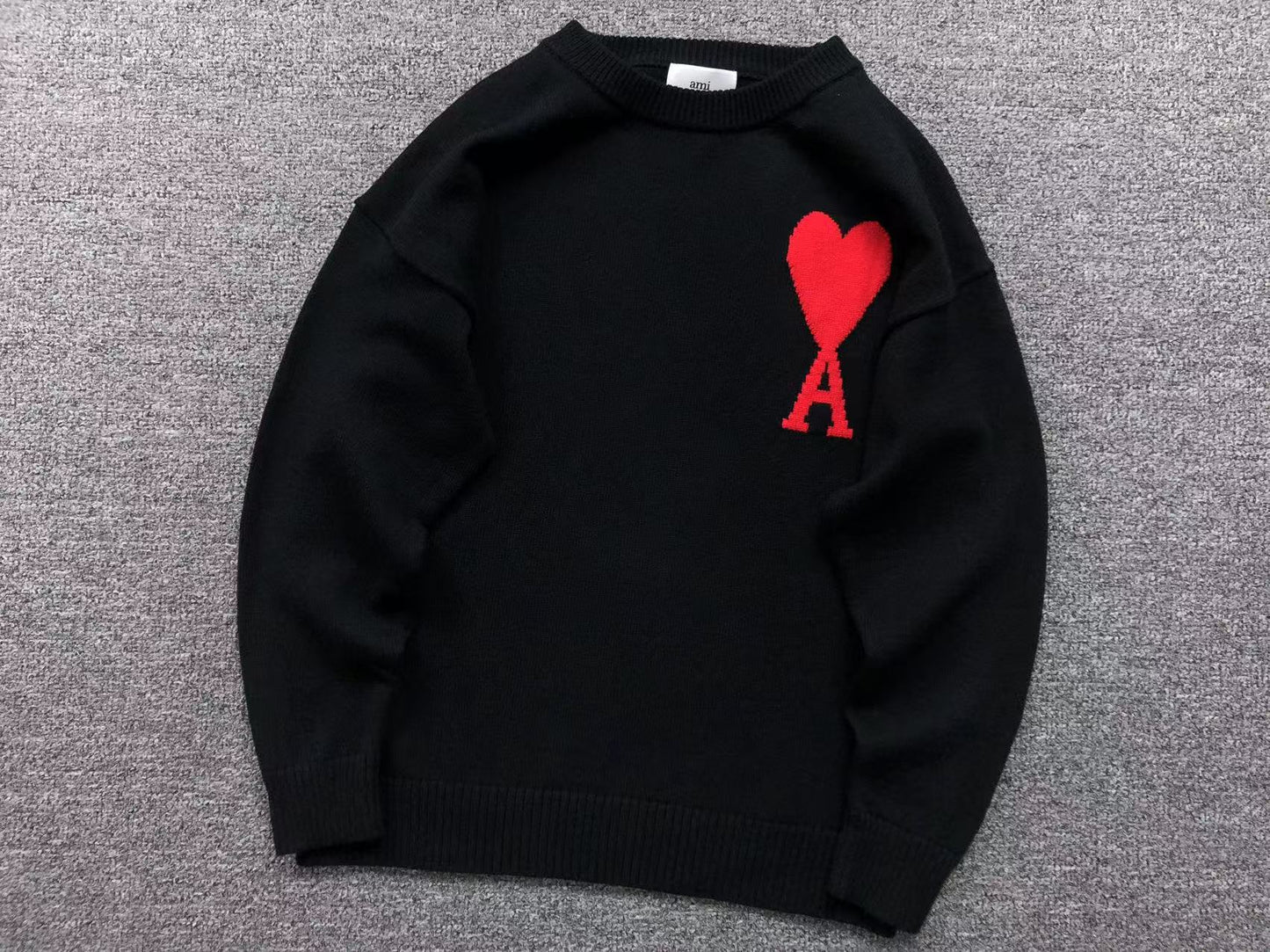 AMI PARIS SWEATER BLACK/RED