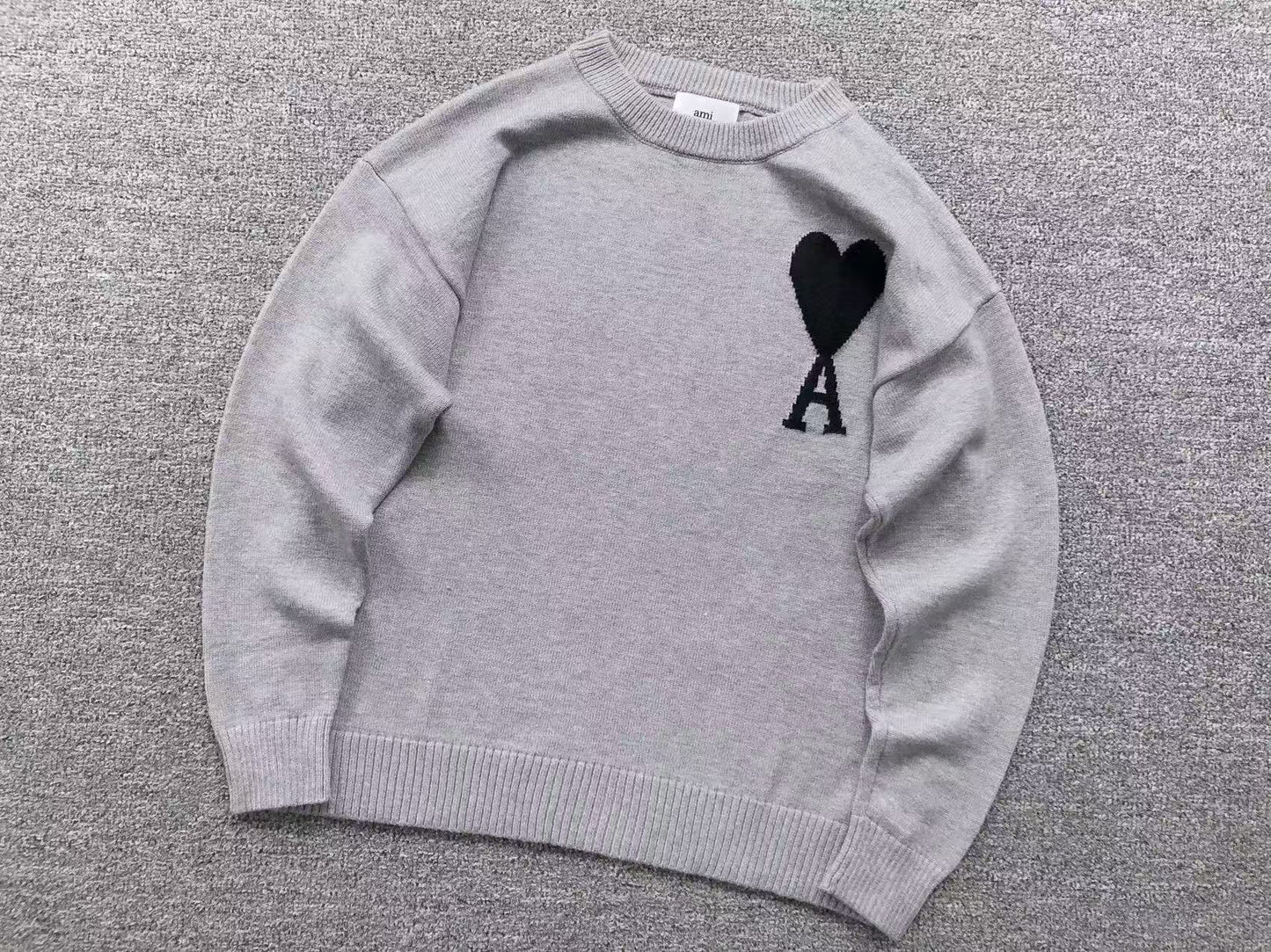 AMI PARIS SWEATER GREY/BLACK