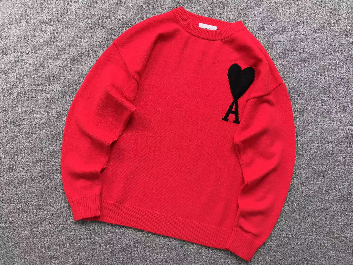 AMI PARIS SWEATER RED/BLACK