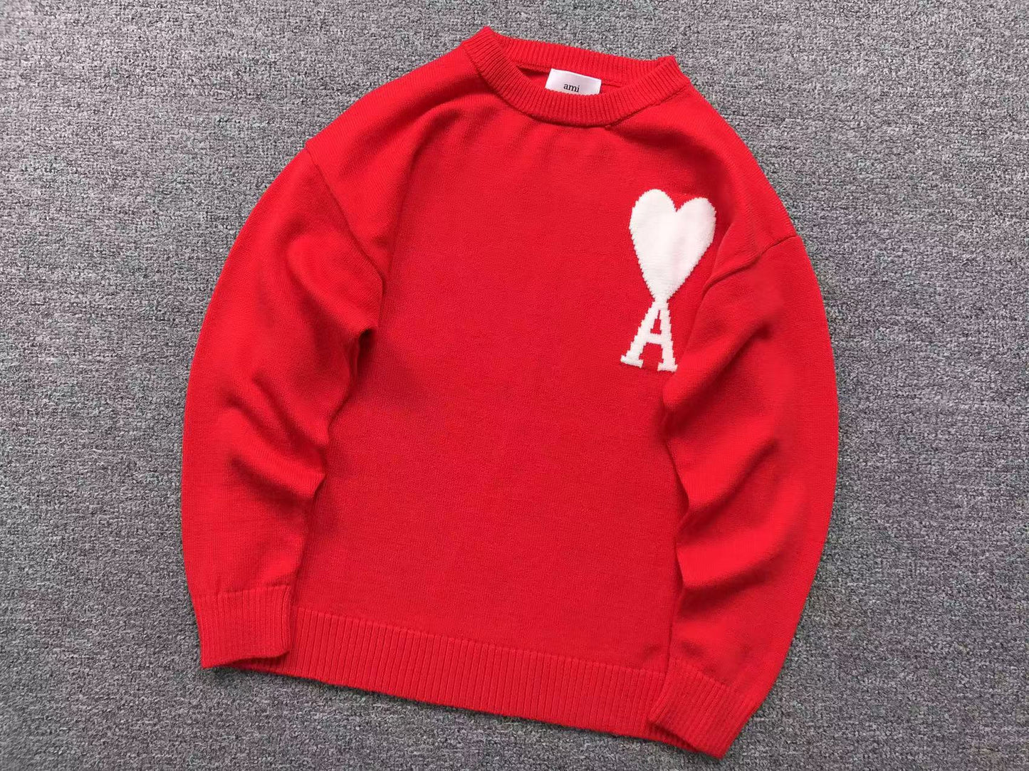 AMI PARIS SWEATER RED/WHITE