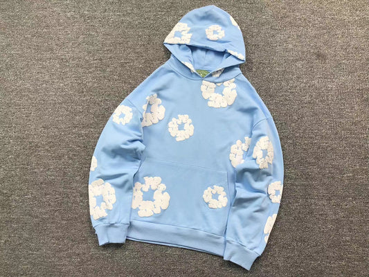 DENIM TEARS CLASSIC HOODIE LIGHT-BLUE/WHITE