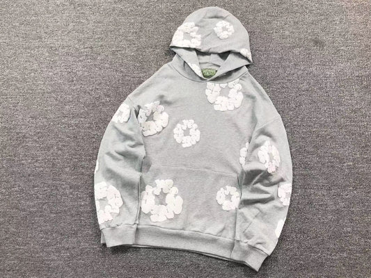 DENIM TEARS CLASSIC HOODIE LIGHT-GREY/WHITE