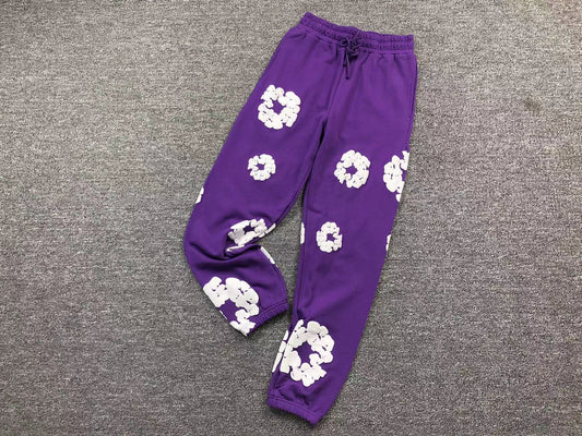 DENIM TEARS PANTS PURPLE/WHITE