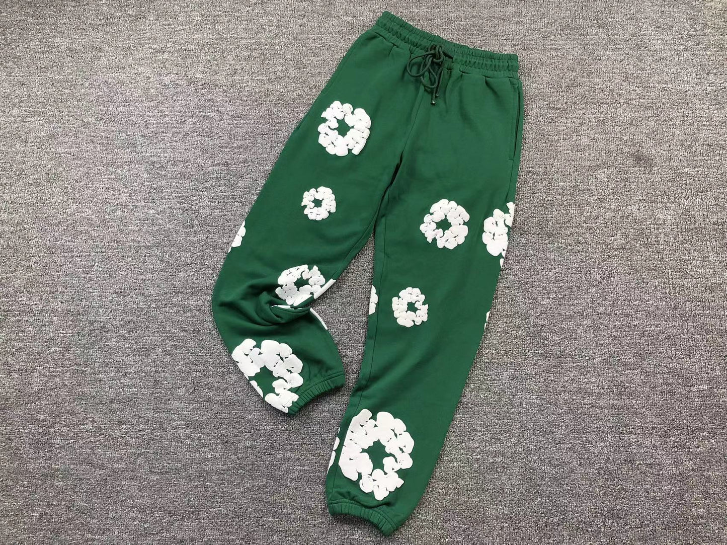 DENIM TEARS PANTS DARK-GREEN/WHITE